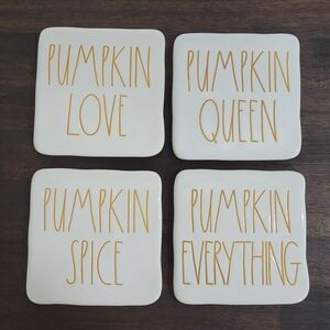 Rae Dunn Set of 4 Pumpkin Themed Coasters